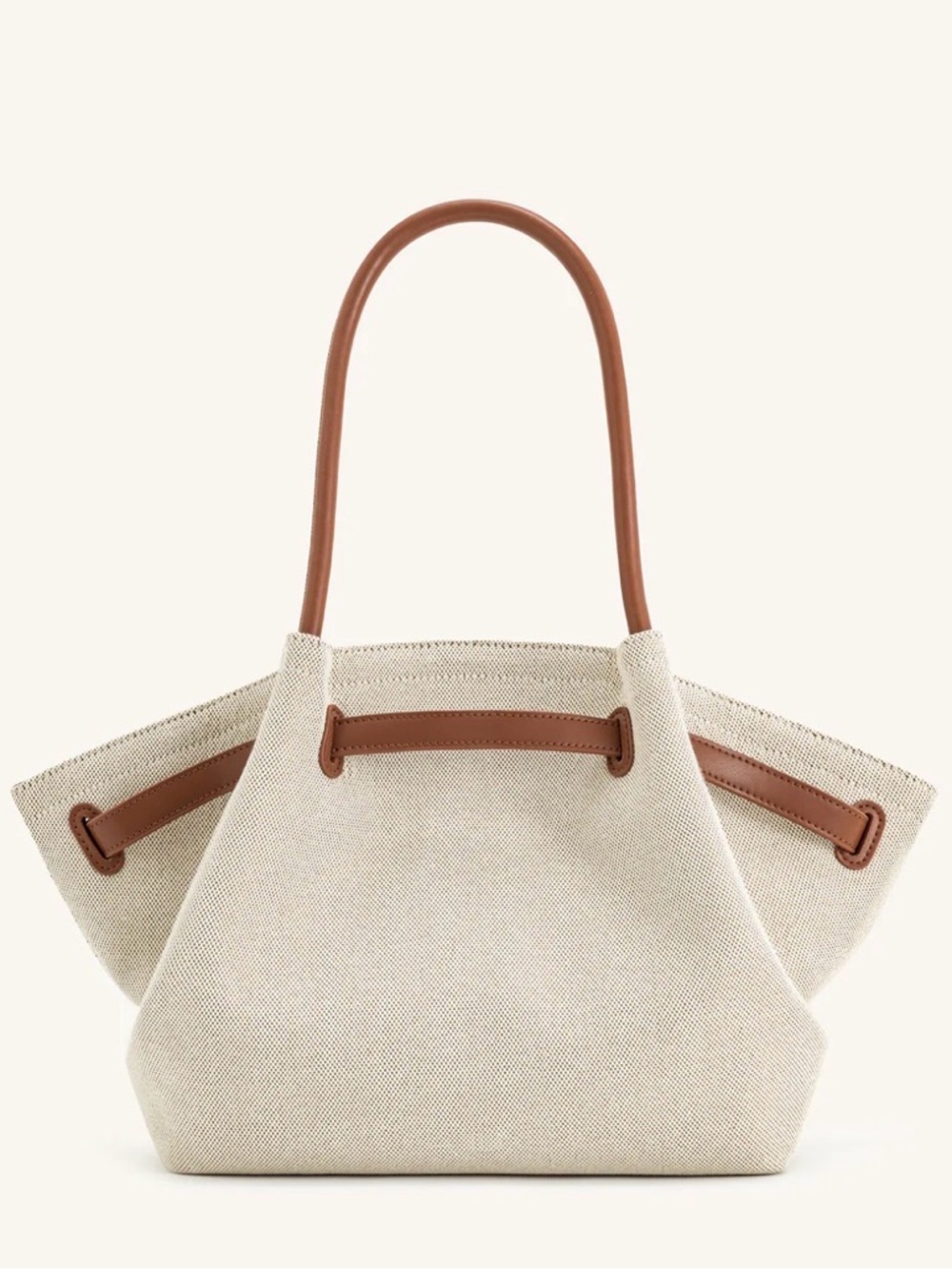JW PEI- Hana Medium Tote Bag - Canvas and brown trim - Picture 7 of 10